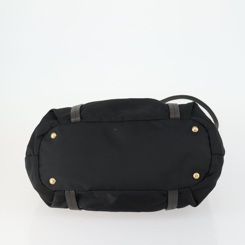 PRADA Hand Bag Nylon Leather 2way Black Gold Auth 156149 - Picture 5 of 16